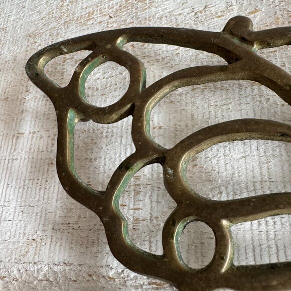Vintage Brass Butterfly Hot Plate Trivet - Picture 4 of 10